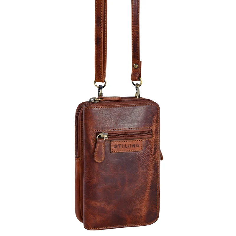 "Peter" 2-in-1 Leder Brustbeutel Handytasche für Herren & Damen