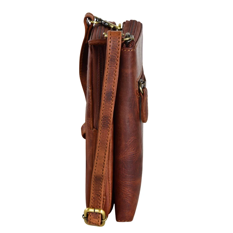 "Peter" 2-in-1 Leder Brustbeutel Handytasche für Herren & Damen