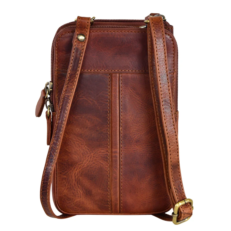 "Peter" 2-in-1 Leder Brustbeutel Handytasche für Herren & Damen