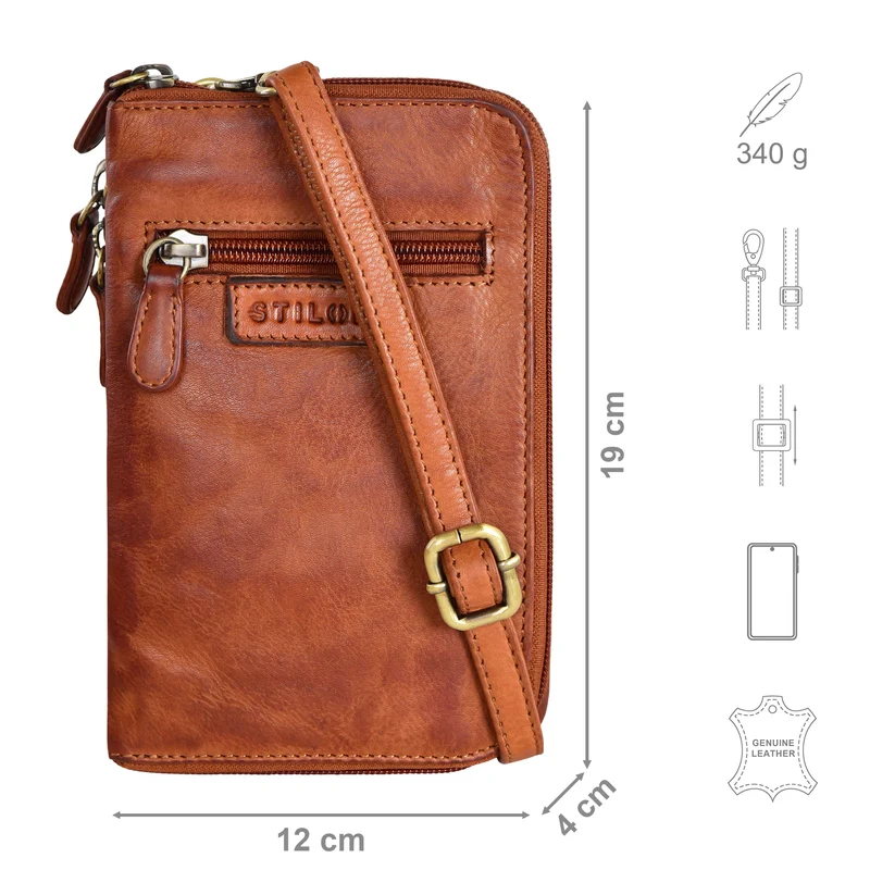 "Peter" 2-in-1 Leder Brustbeutel Handytasche für Herren & Damen