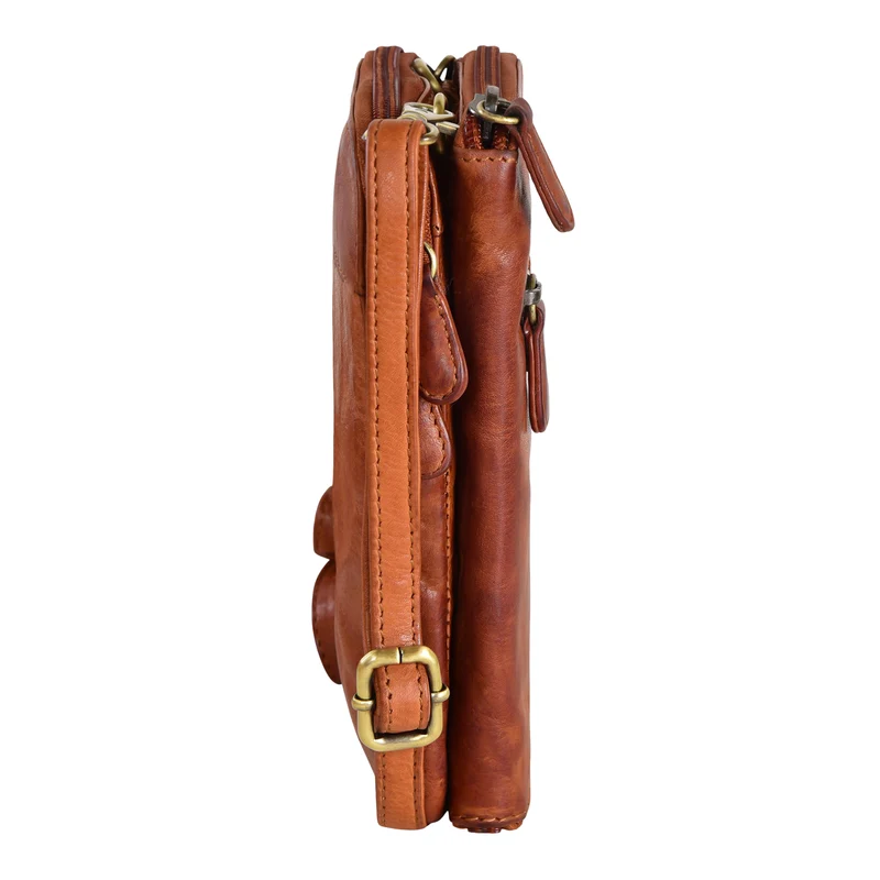 "Peter" 2-in-1 Leder Brustbeutel Handytasche für Herren & Damen