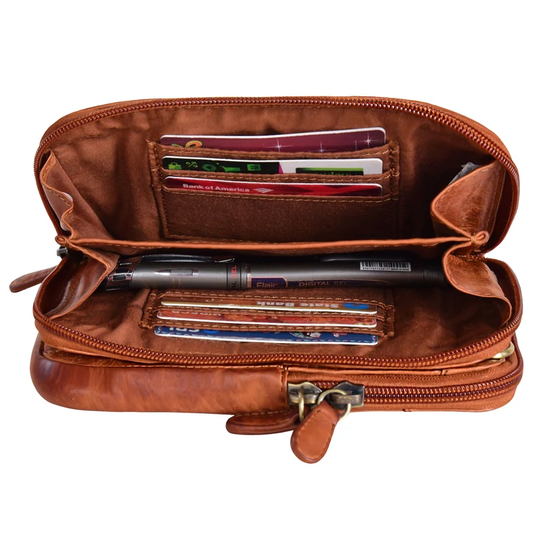 "Peter" 2-in-1 Leder Brustbeutel Handytasche für Herren & Damen