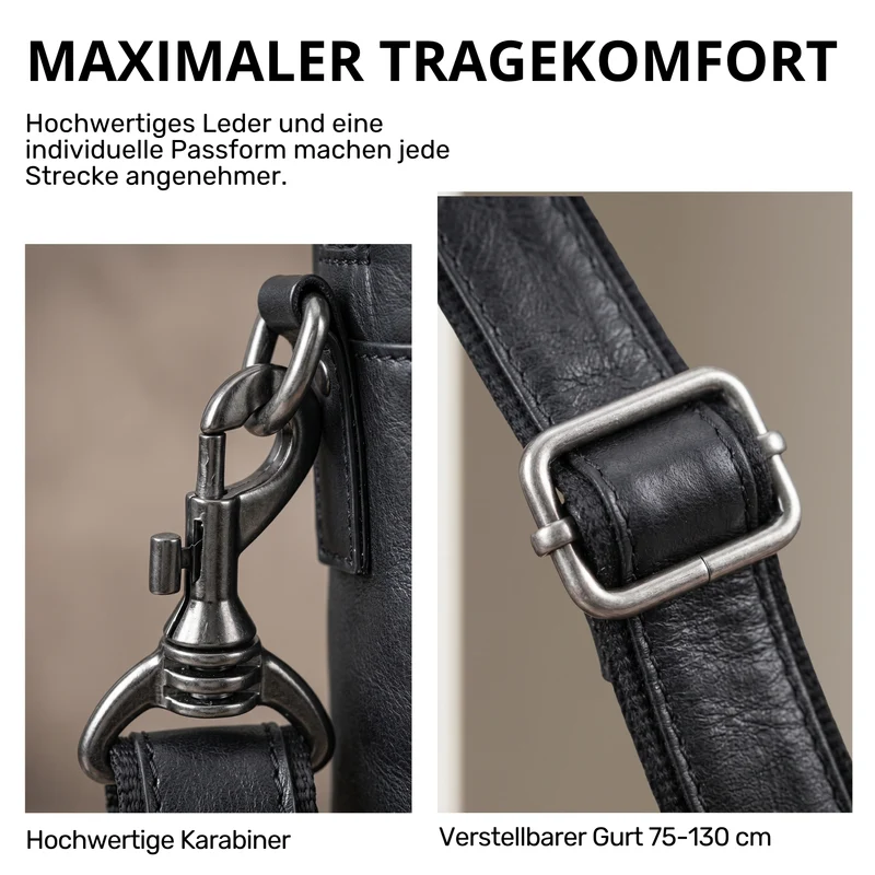 "Jared" Hochwertige Laptoptasche 16 Zoll Leder Herren