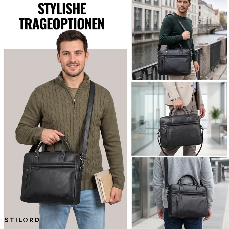 "Jared" Hochwertige Laptoptasche 16 Zoll Leder Herren