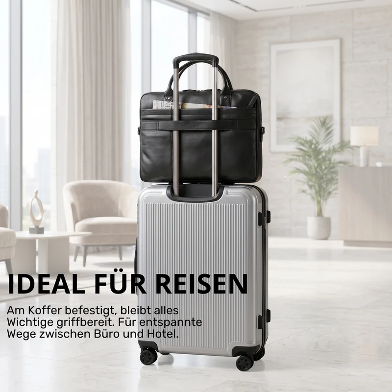 "Jared" Hochwertige Laptoptasche 16 Zoll Leder Herren