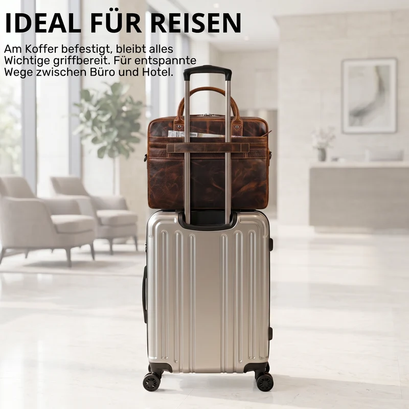 "Jared" Hochwertige Laptoptasche 16 Zoll Leder Herren