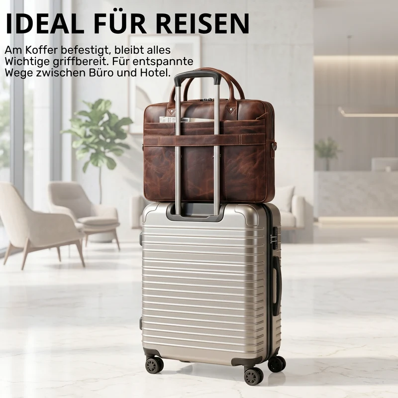 "Jared" Hochwertige Laptoptasche 16 Zoll Leder Herren