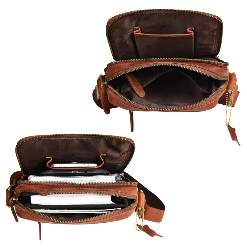 "Lorand" Schultertasche Herren Leder