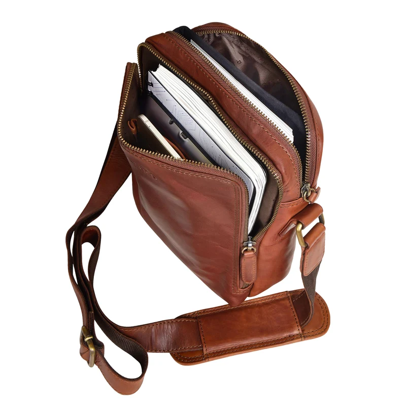 "Lorand" Schultertasche Herren Leder