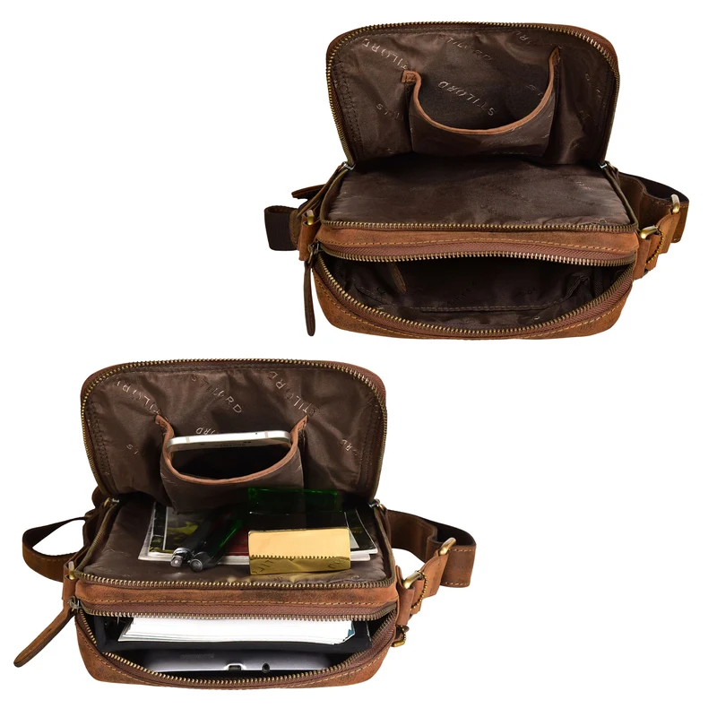 "Lorand" Schultertasche Herren Leder