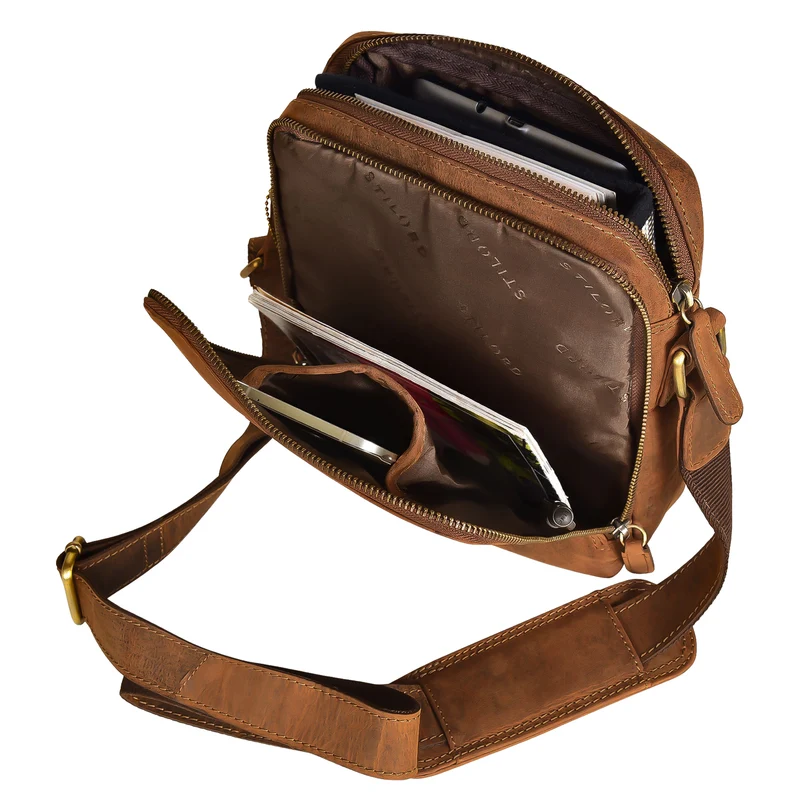"Lorand" Schultertasche Herren Leder