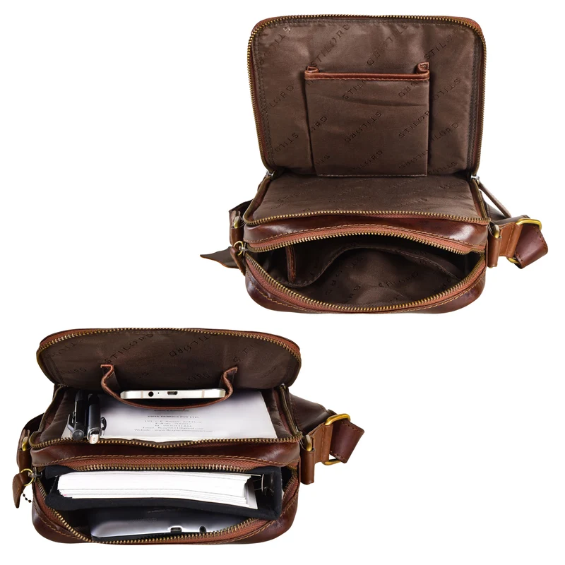 "Lorand" Schultertasche Herren Leder