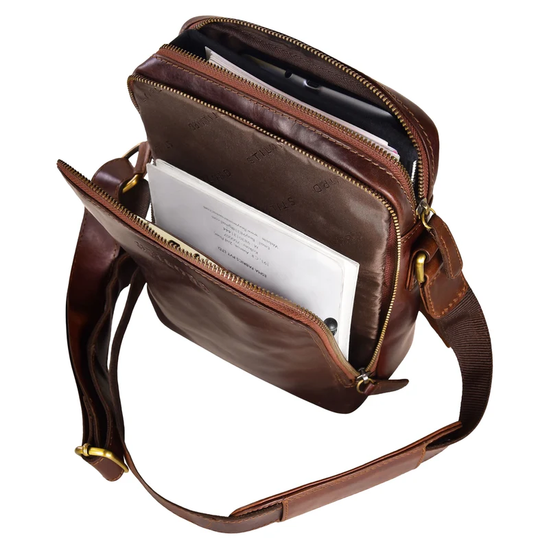 "Lorand" Schultertasche Herren Leder