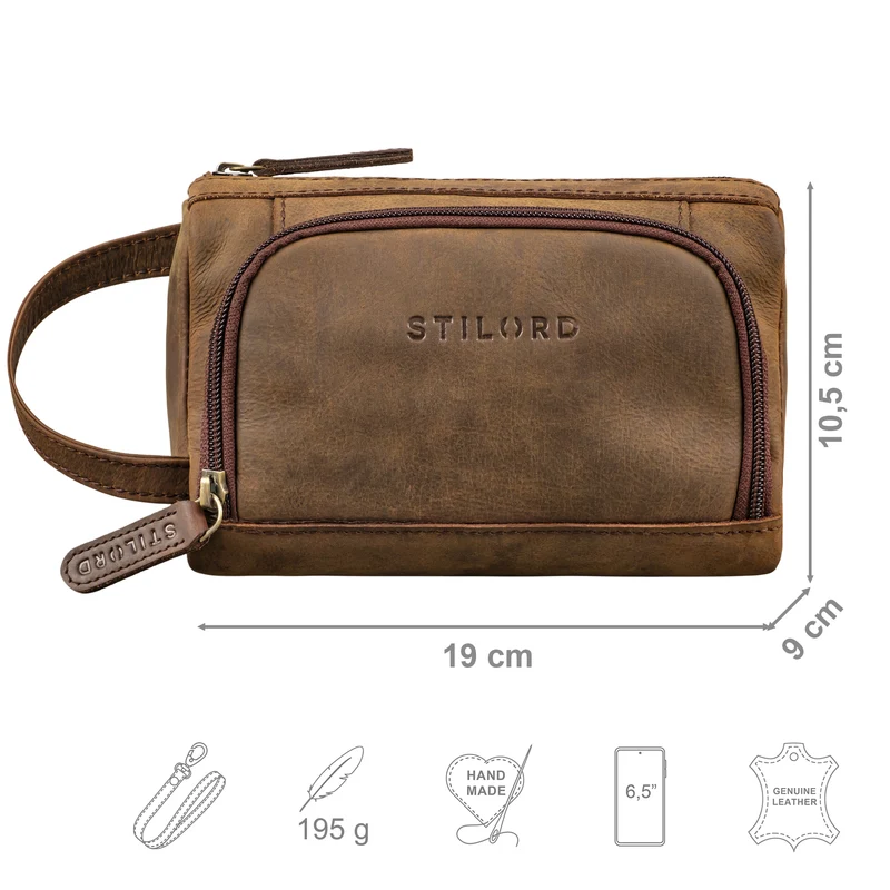 "Tony" Vintage Federmäppchen Groß Leder
