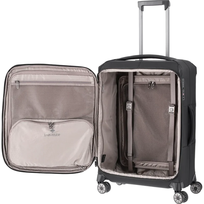 Travelite Priima 4-Rollen-Trolley 68 cm -Schwarz