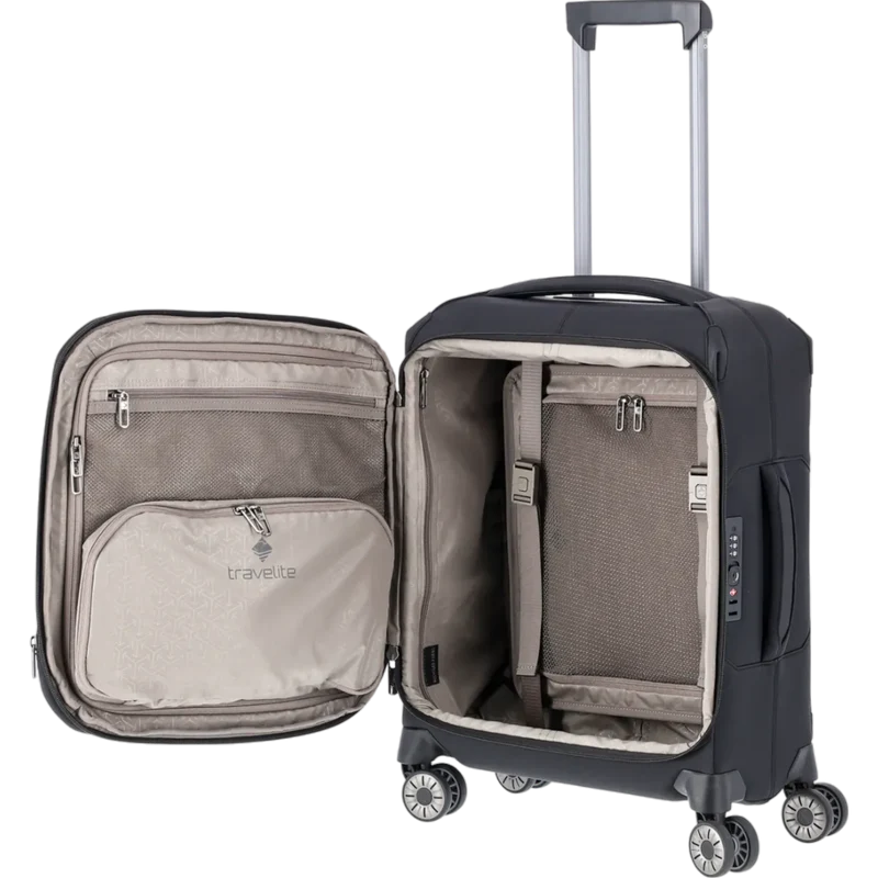 Travelite Priima 4-Rollen-Kabinentrolley 55 cm -Schwarz