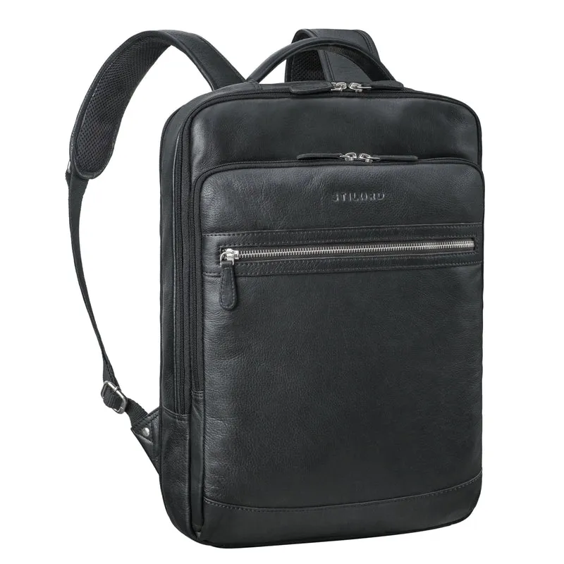 "Banks" Moderner Leder Rucksack Laptop 15,6 Zoll