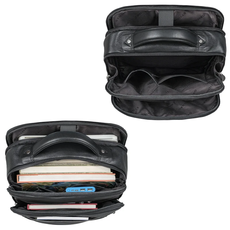 "Banks" Moderner Leder Rucksack Laptop 15,6 Zoll