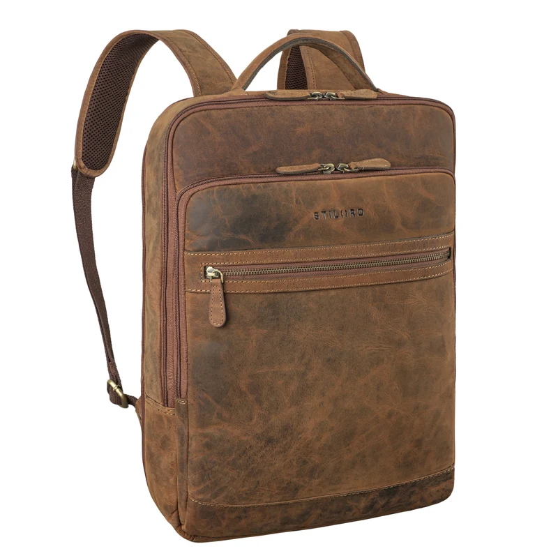 "Banks" Moderner Leder Rucksack Laptop 15,6 Zoll