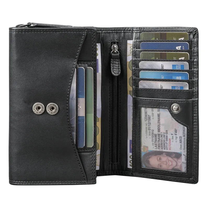 "Chloe" große Vintage Leder Geldbörse Damen mit RFID Schutz