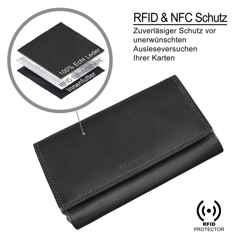 "Chloe" große Vintage Leder Geldbörse Damen mit RFID Schutz