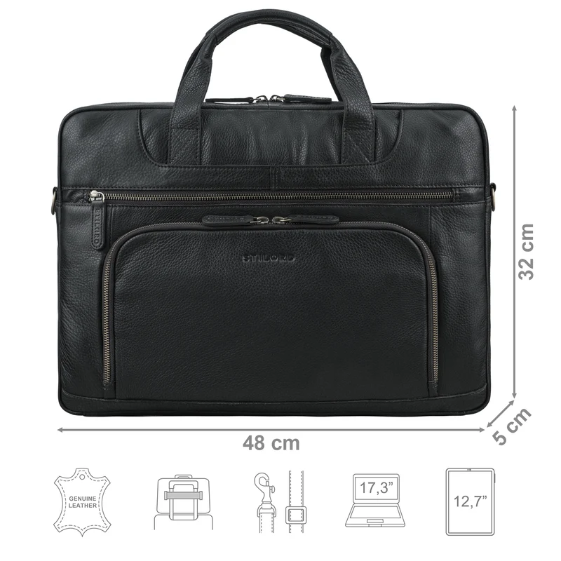 "Cyrus" Vintage Laptoptasche 17 Zoll Leder Herren Groß