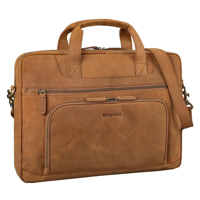 "Cyrus" Vintage Laptoptasche 17 Zoll Leder Herren Groß