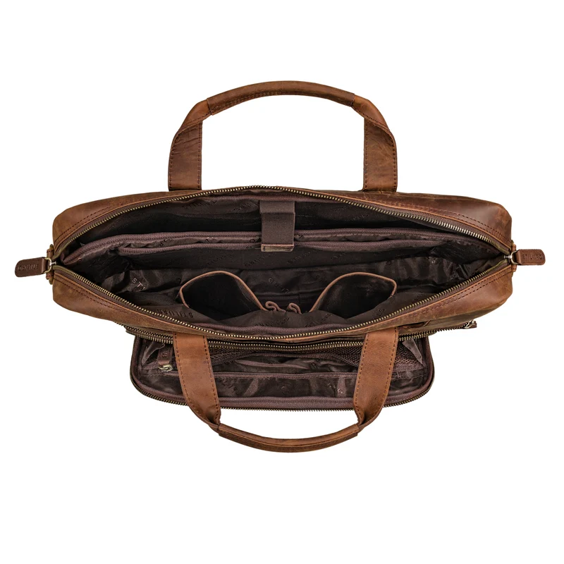 "Cyrus" Vintage Laptoptasche 17 Zoll Leder Herren Groß