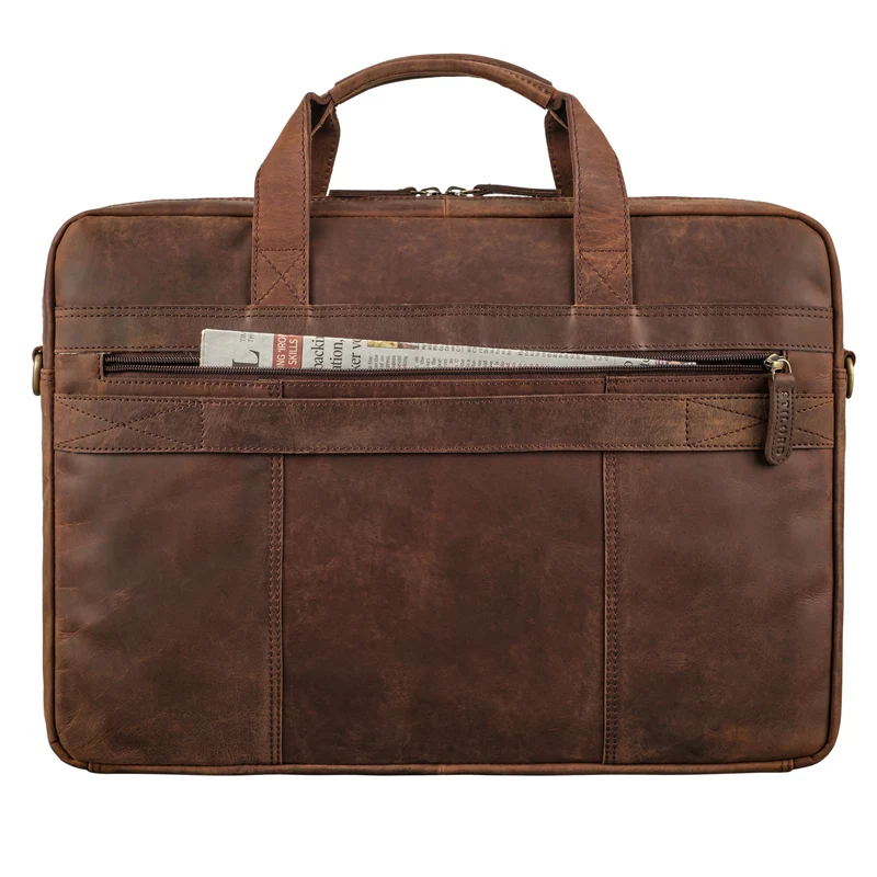 "Cyrus" Vintage Laptoptasche 17 Zoll Leder Herren Groß