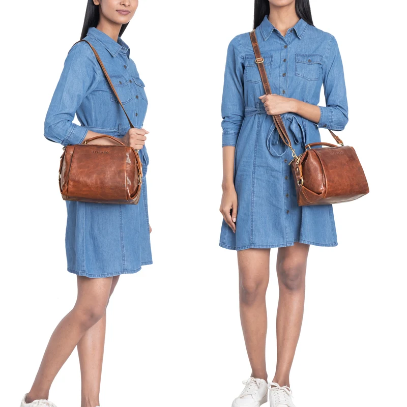 "Vera" Vintage Leder Umhängetasche Damen