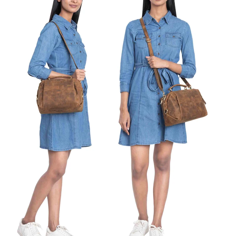 "Vera" Vintage Leder Umhängetasche Damen