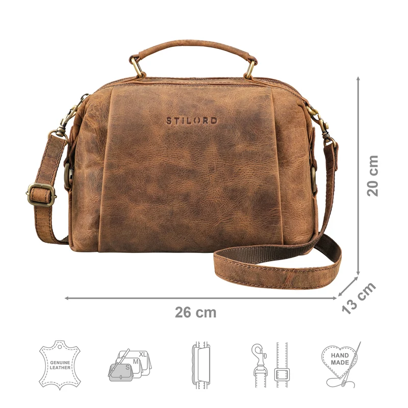 "Vera" Vintage Leder Umhängetasche Damen