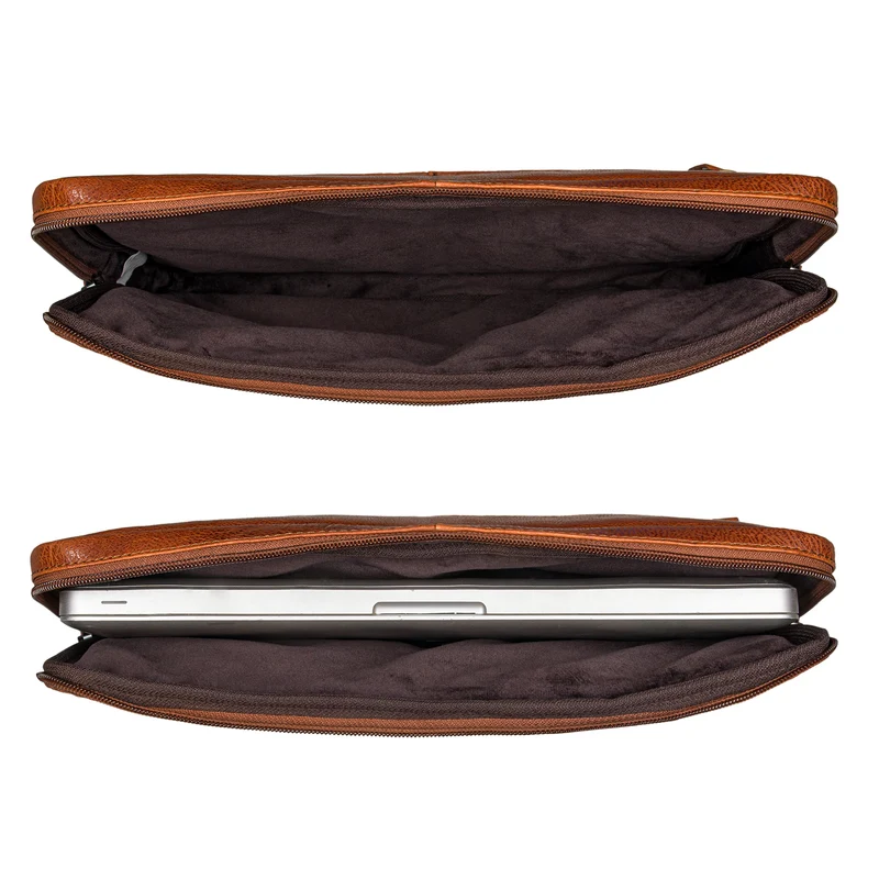 "Merkur" Vintage Aktenmappe Laptophülle Leder 13 - 14 Zoll Notebook