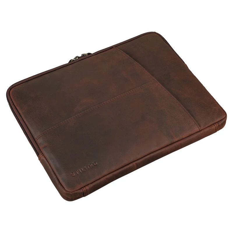 "Merkur" Vintage Aktenmappe Laptophülle Leder 13 - 14 Zoll Notebook
