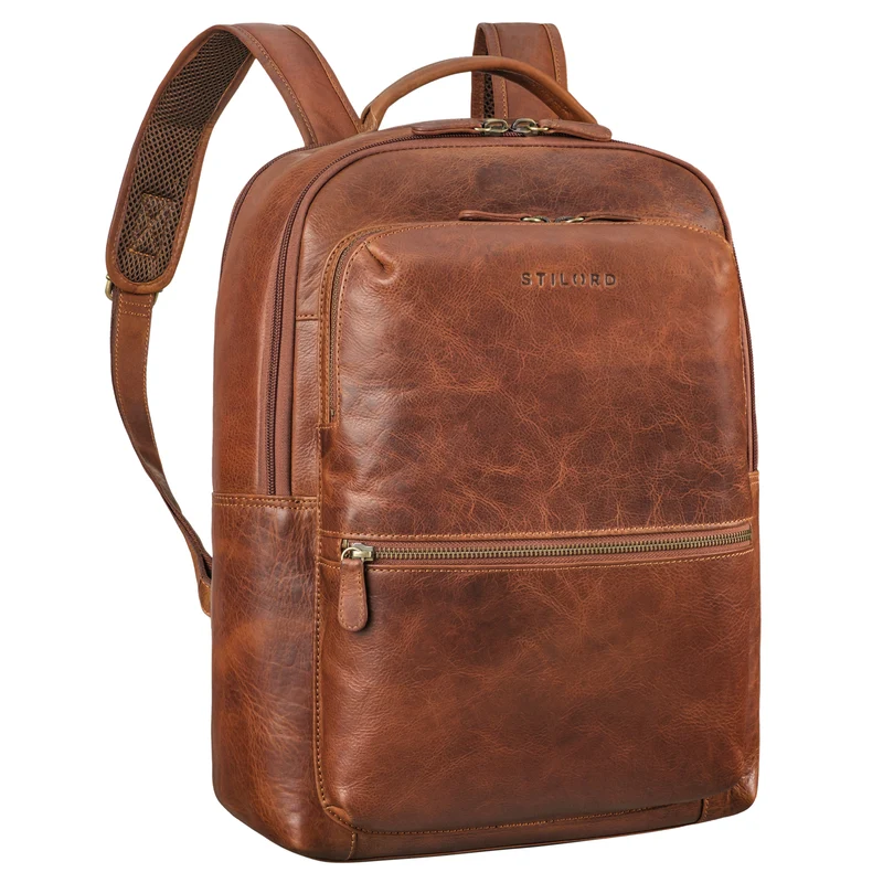 "Tomke" Leder Rucksack mit Laptopfach