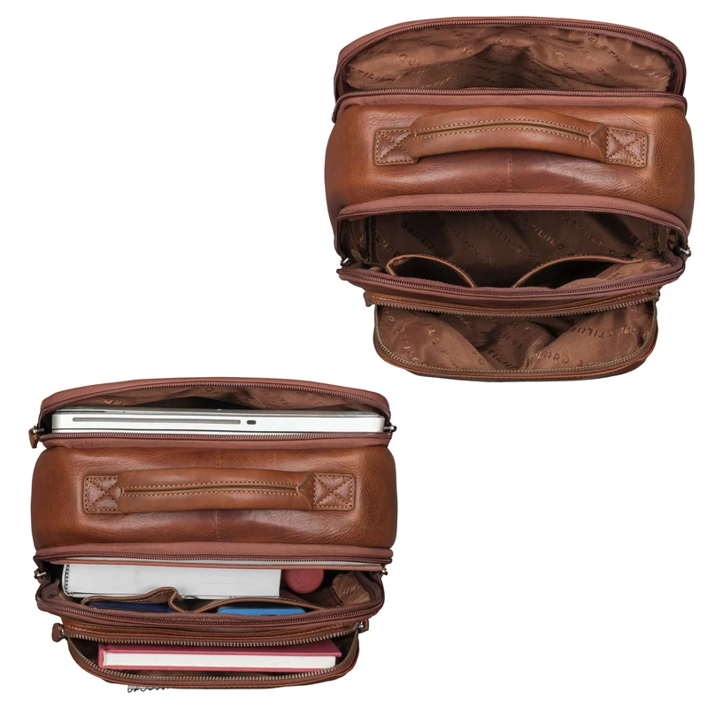"Tomke" Leder Rucksack mit Laptopfach