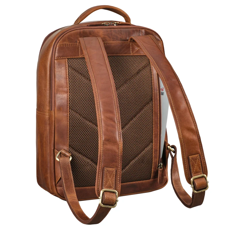"Tomke" Leder Rucksack mit Laptopfach