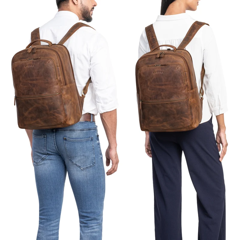 "Tomke" Leder Rucksack mit Laptopfach