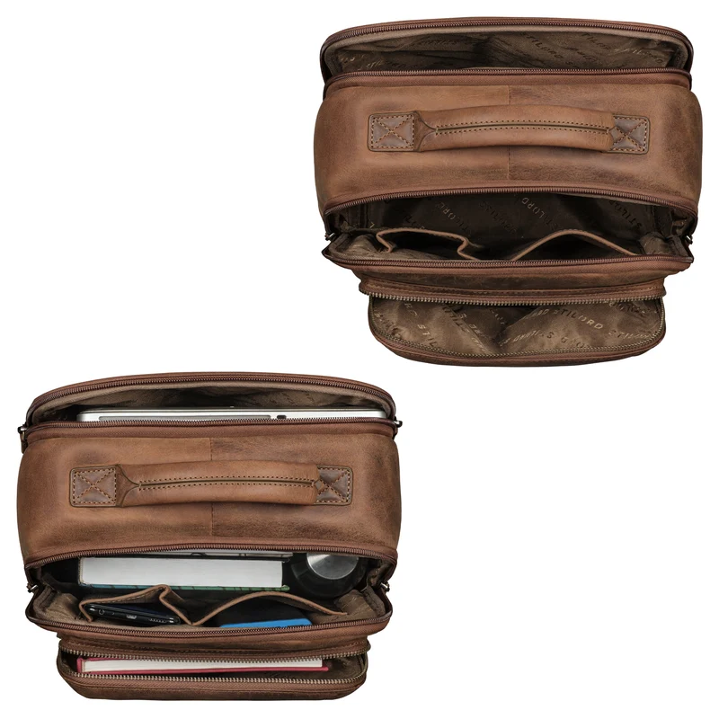 "Tomke" Leder Rucksack mit Laptopfach