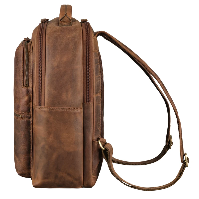 "Tomke" Leder Rucksack mit Laptopfach