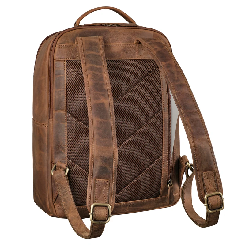 "Tomke" Leder Rucksack mit Laptopfach