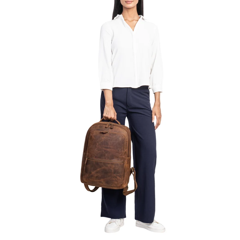 "Tomke" Leder Rucksack mit Laptopfach