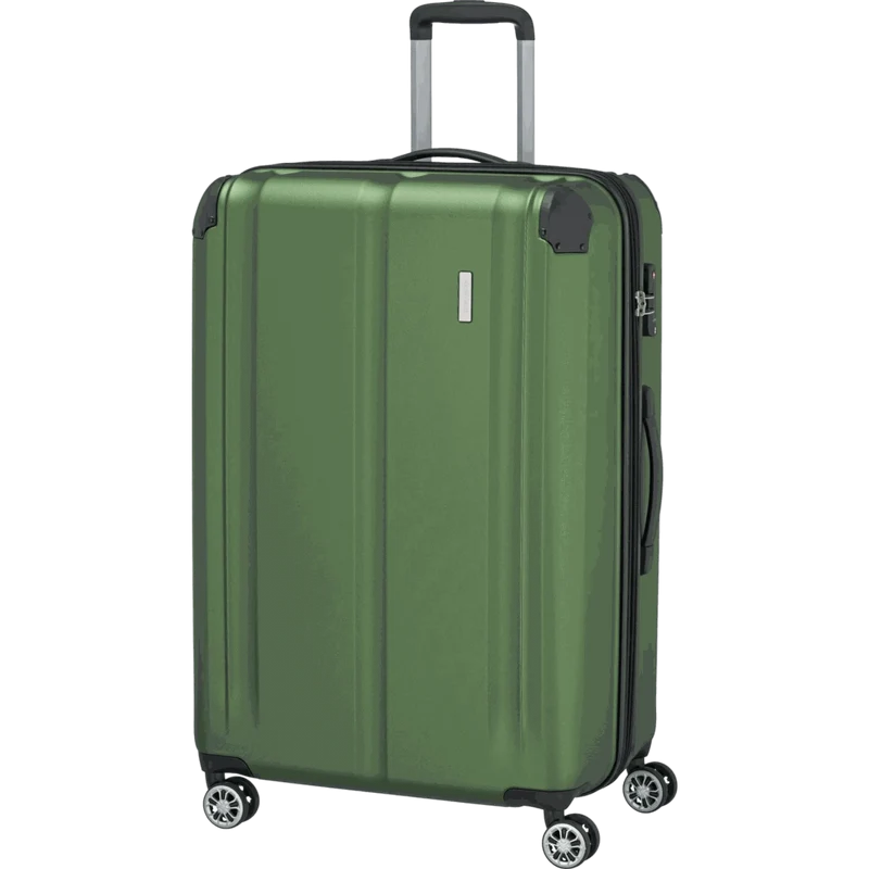 Travelite City 4-Rollen Trolley L 77 cm -Grün