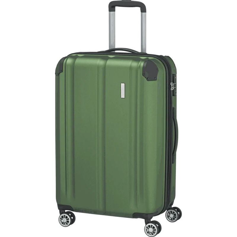 Travelite City 4-Rollen Trolley M 68 cm -Grün