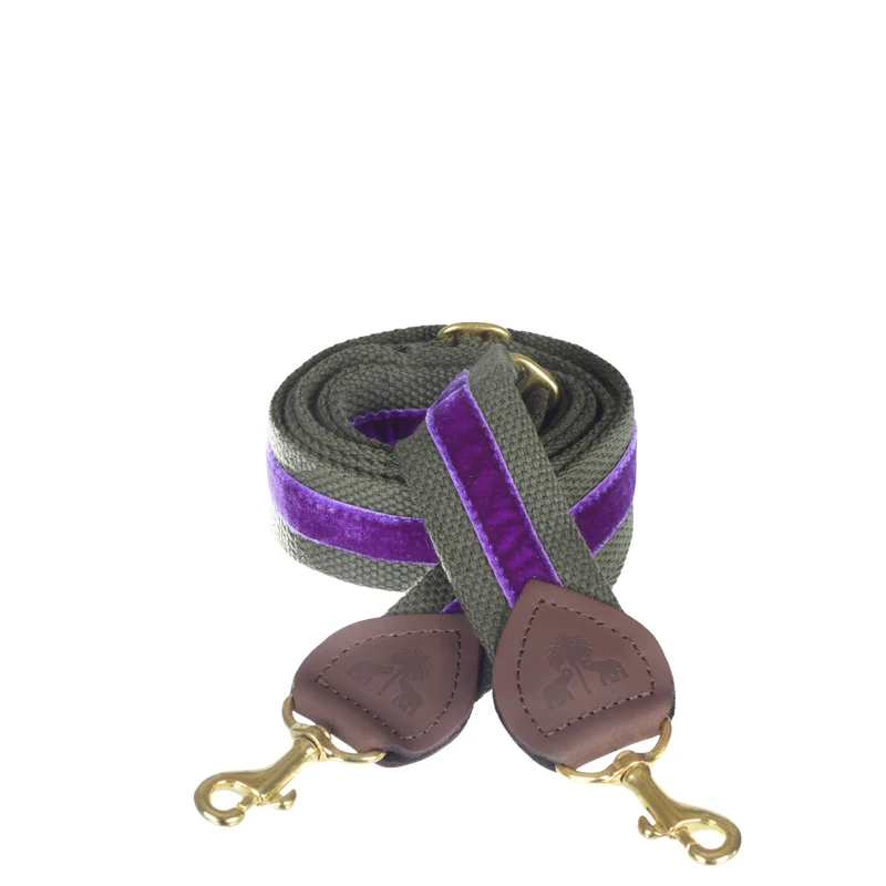 Schulterriemen Khaki & Lila Samt
