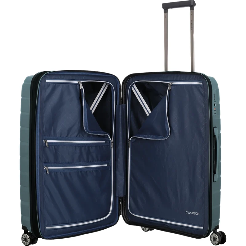 Travelite Air Base 4-Rollen-Trolley M 67 cm -Eisblau