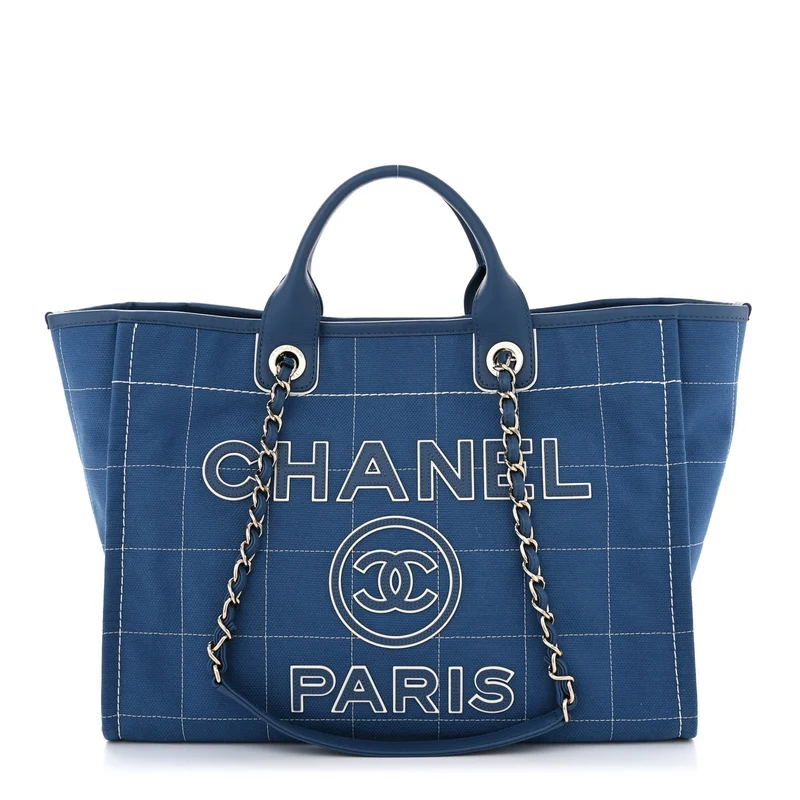 Chanel Deauville Tote Bag aus blauem Canvas aus der Cruise Collection 2023
