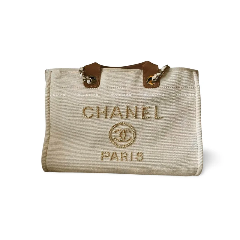 Chanel Deauville Perlen Einkaufstasche