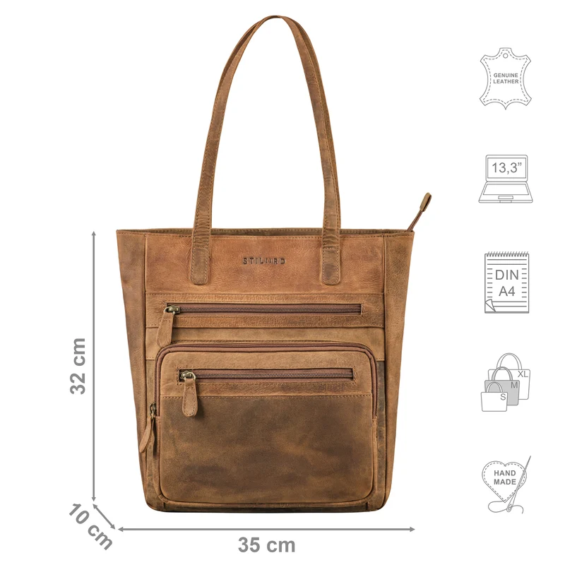 "Jolene" Vintage Shopper Damen Leder Handtasche Groß