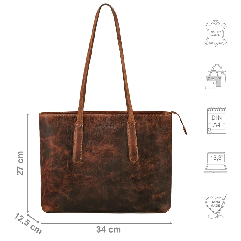 "Harmony" Vintage Handtasche Damen Mittelgroß Leder